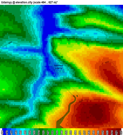 Udarnyy elevation map