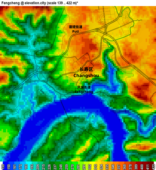 Fengcheng elevation map