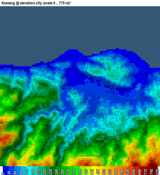Kemang elevation map