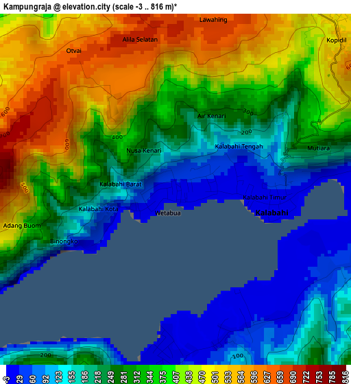 Kampungraja elevation map