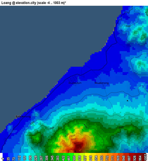 Loang elevation map