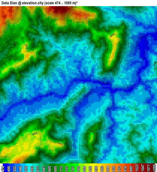 Data Dian elevation map