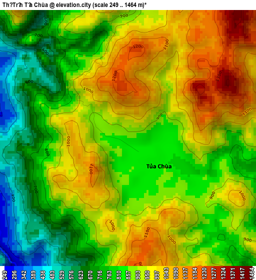 Thị Trấn Tủa Chùa elevation map