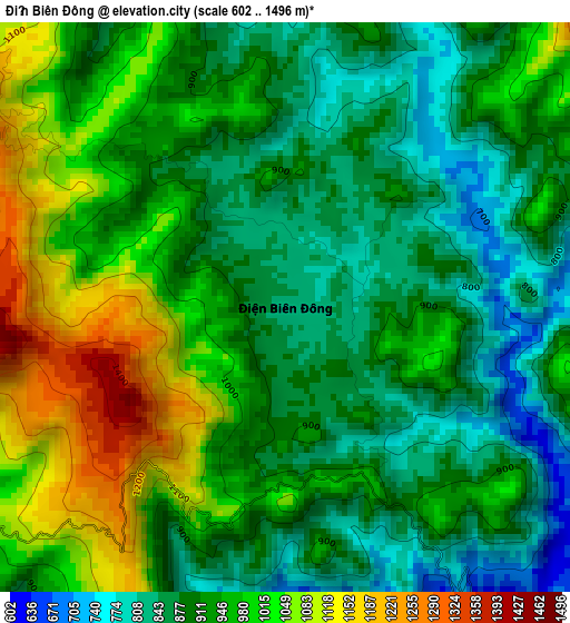 Điện Biên Đông elevation map