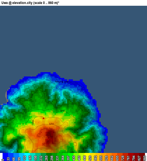 Uwa elevation map