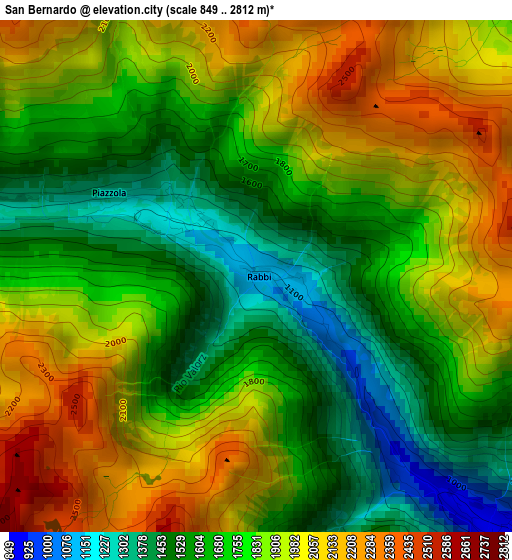 San Bernardo elevation map