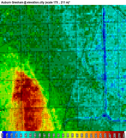 Auburn Gresham elevation map