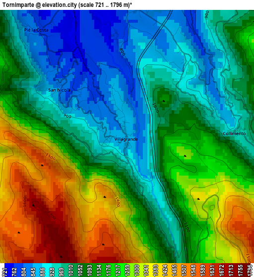 Tornimparte elevation map