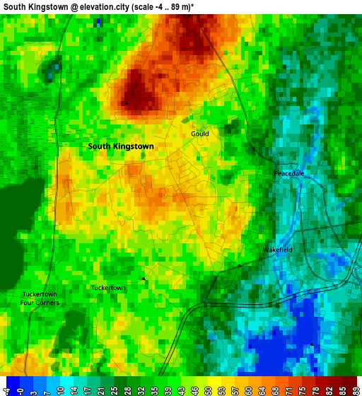 South Kingstown elevation map