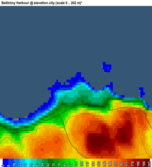 Ballintoy Harbour elevation map