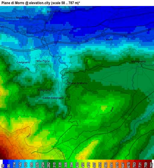 Piane di Morro elevation map