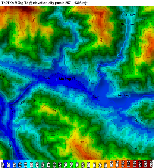 Thị Trấn Mường Tè elevation map