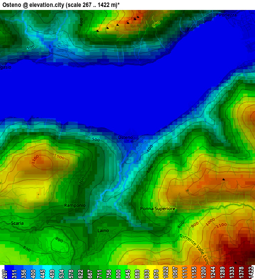 Osteno elevation map