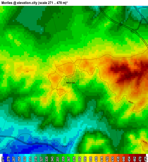 Moriles elevation map