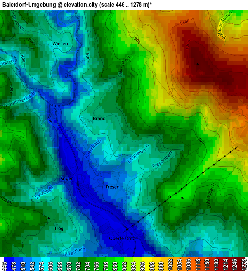 Baierdorf-Umgebung elevation map