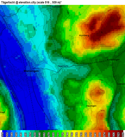 Tägertschi elevation map