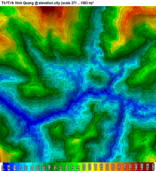 Thị Trấn Vinh Quang elevation map