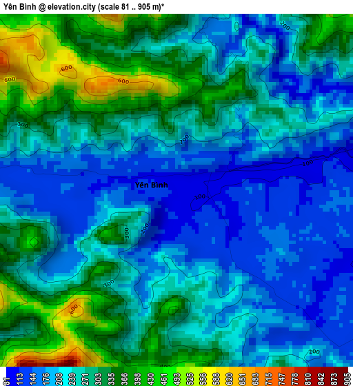 Yên Bình elevation map