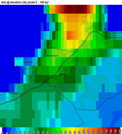 Alta elevation map