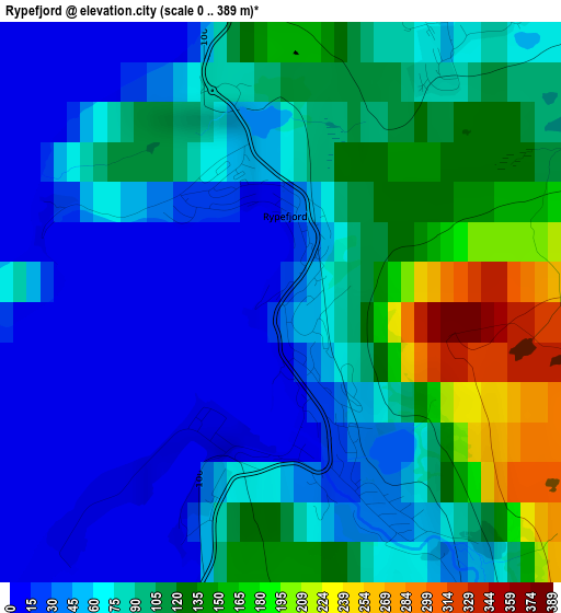 Rypefjord elevation map