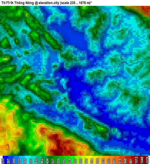 Thị Trấn Thông Nông elevation map