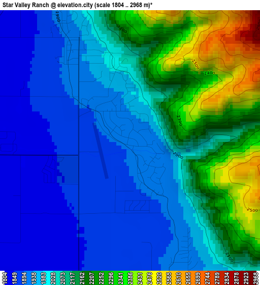 Star Valley Ranch elevation map