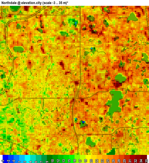 Northdale elevation map