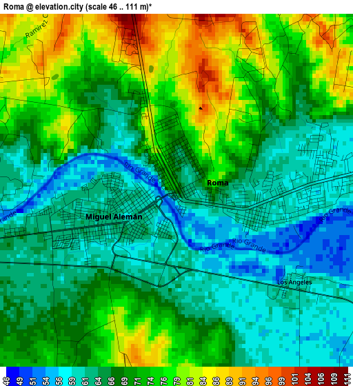 Roma elevation map