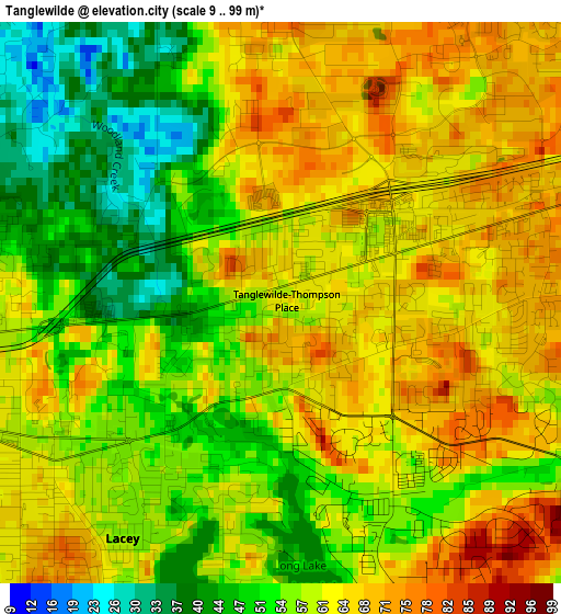 Tanglewilde elevation map