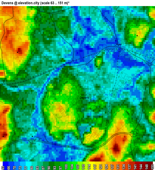 Devens elevation map