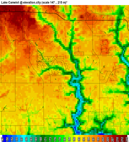 Lake Camelot elevation map