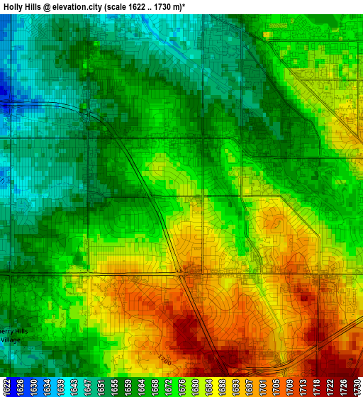 Holly Hills elevation map