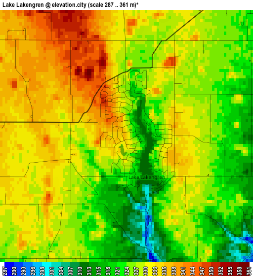 Lake Lakengren elevation map