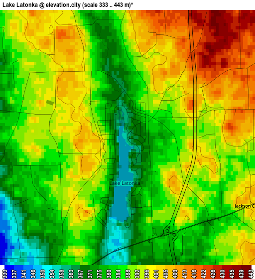 Lake Latonka elevation map