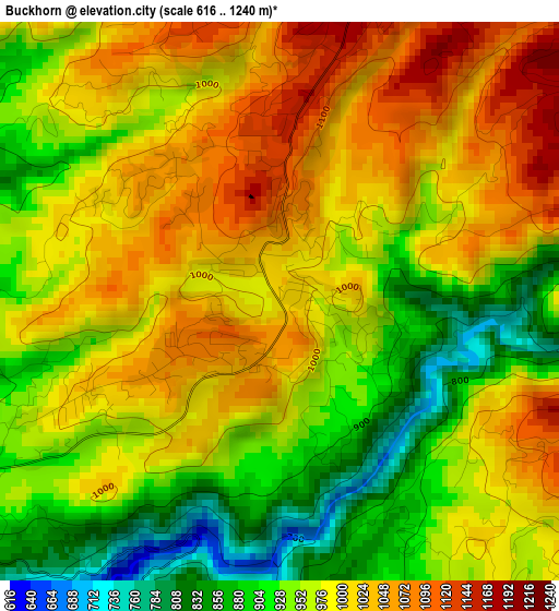 Buckhorn elevation map