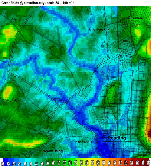 Greenfields elevation map