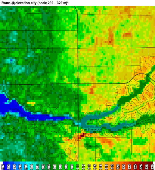 Rome elevation map