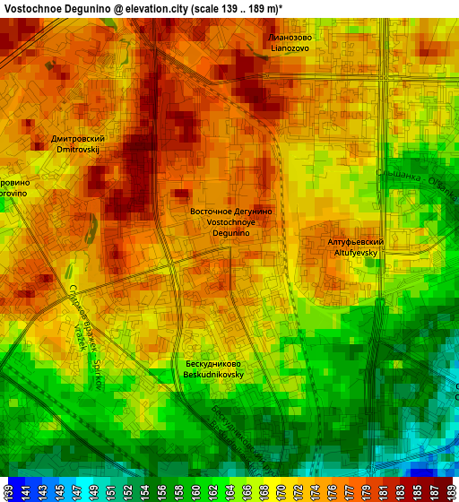 Vostochnoe Degunino elevation map