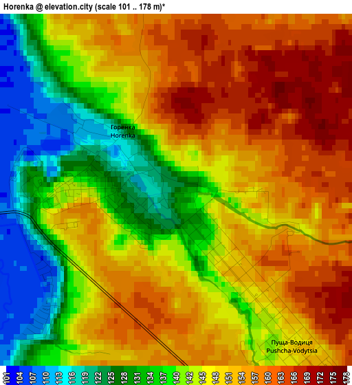 Horenka elevation map