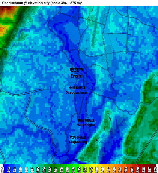 Xiaoduchuan elevation map