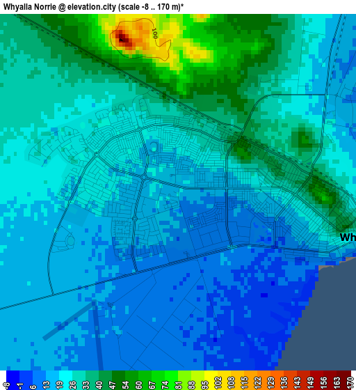 Whyalla Norrie elevation map