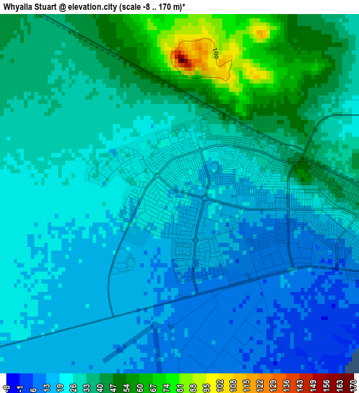 Whyalla Stuart elevation map