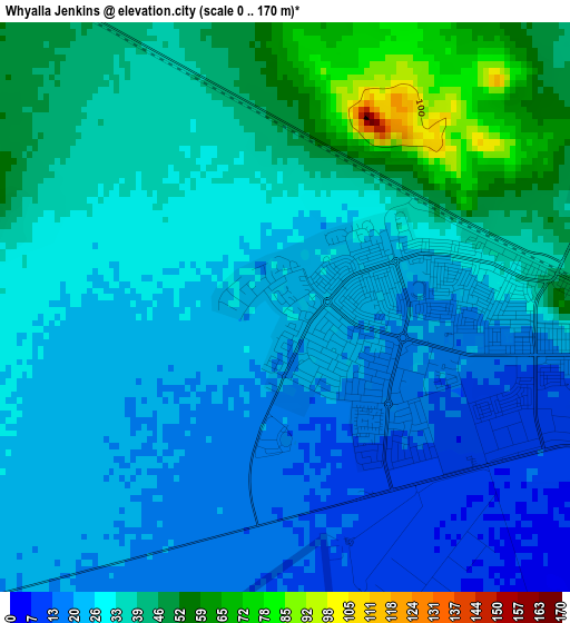 Whyalla Jenkins elevation map