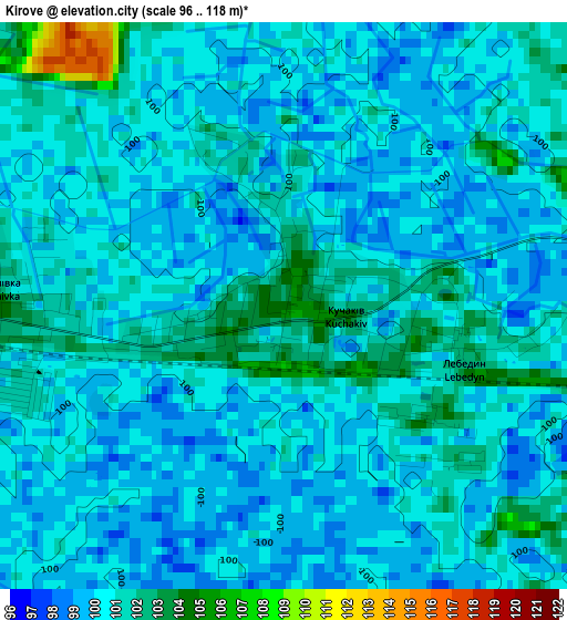 Kirove elevation map