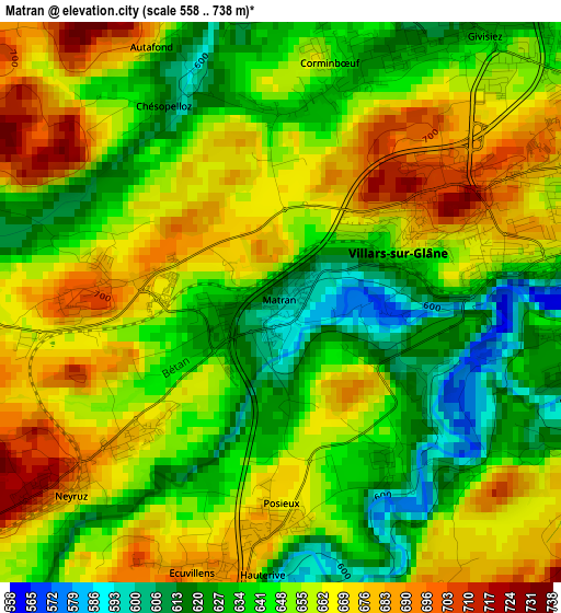 Matran elevation map