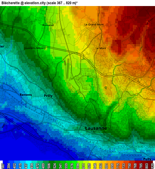 Blécherette elevation map