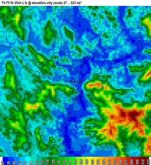 Thị Trấn Vĩnh Lộc elevation map