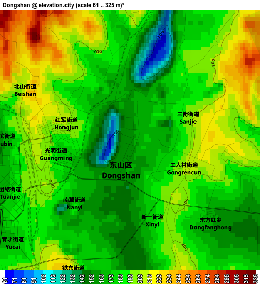 Dongshan elevation map
