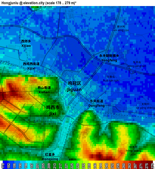 Hongjunlu elevation map