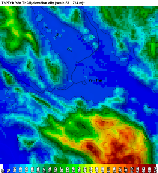 Thị Trấn Yên Thế elevation map